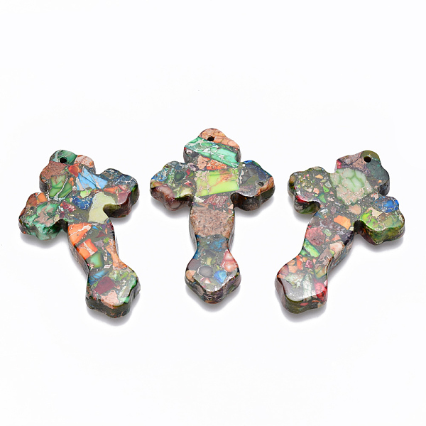 PandaHall Synthetic Imperial Jasper Big Pendants, Dyed, Cross, Colorful, 60~61.5x38~39.5x7~8mm, Hole: 1.8mm Imperial Jasper Cross
PandaHall Synthetic Imperial Jasper Big Pendants, Dyed, Cross, Colorful, 60~61.5x38~39.5x7~8mm, Hole: 1.8mm Imperial Jasper Cross