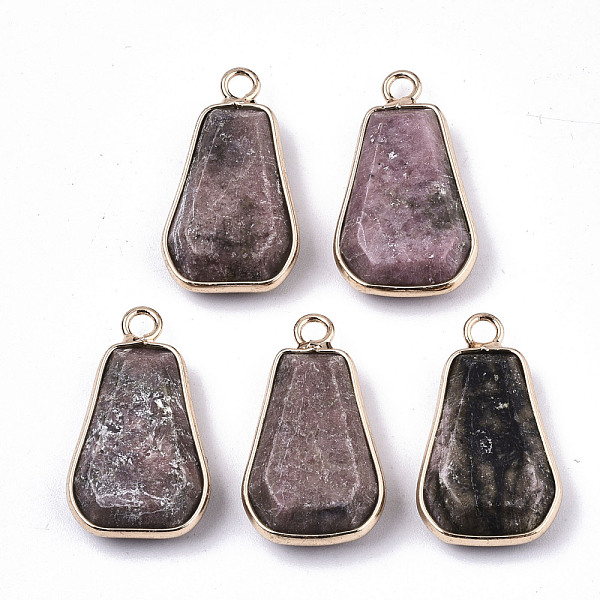 PandaHall Natural Rhodonite Pendants, with Light Gold Plate Brass Edge and Loop, Trapezoid, Faceted, 25x14x6mm, Hole: 2mm Rhodonite...
PandaHall Natural Rhodonite Pendants, with Light Gold Plate Brass Edge and Loop, Trapezoid, Faceted, 25x14x6mm, Hole: 2mm Rhodonite...