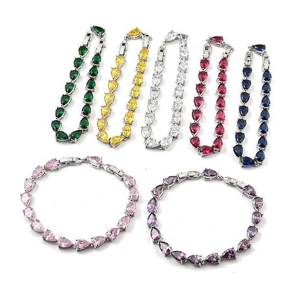 PandaHall Rack Plating Brass Teardrop Links Bracelets with Glass for Women, Platinum, Mixed Color, 8 inch(20.3cm) Brass Teardrop Multicolor
PandaHall Rack Plating Brass Teardrop Links Bracelets with Glass for Women, Platinum, Mixed Color, 8 inch(20.3cm) Brass Teardrop Multicolor