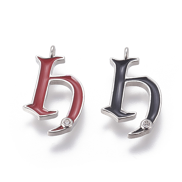 PandaHall Brass Pendants, with Cubic Zirconia and Enamel, Letter H, Platinum, Mixed Color, 22.5x13x2mm, Hole: 1.6mm Brass+Cubic..., Multicolor
PandaHall Brass Pendants, with Cubic Zirconia and Enamel, Letter H, Platinum, Mixed Color, 22.5x13x2mm, Hole: 1.6mm Brass+Cubic..., Multicolor