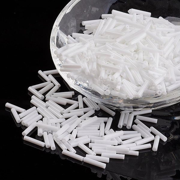 PandaHall Glass Bugle Beads, Opaque Colours, White, 9x2mm, Hole: 0.5mm, about 7000pcs/bag Glass White
PandaHall Glass Bugle Beads, Opaque Colours, White, 9x2mm, Hole: 0.5mm, about 7000pcs/bag Glass White