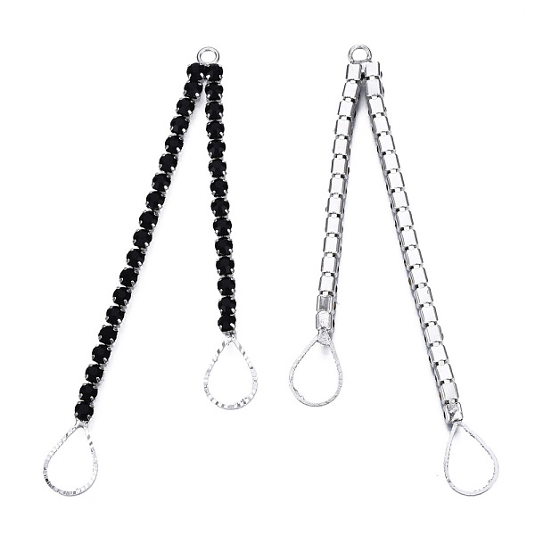PandaHall Brass Pave Crystal Rhinestone Chain with Teardrop Big Pendants, Cadmium Free & Nickel Free & Lead Free, Platinum, 85x6x3mm, Hole..., Black
PandaHall Brass Pave Crystal Rhinestone Chain with Teardrop Big Pendants, Cadmium Free & Nickel Free & Lead Free, Platinum, 85x6x3mm, Hole..., Black