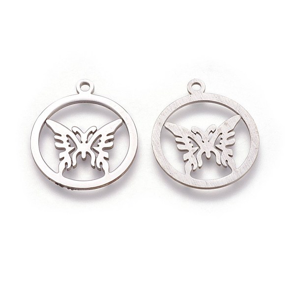 PandaHall 304 Stainless Steel Pendants, Flat Round with Butterfly, Stainless Steel Color, 26x22.4x1mm, Hole: 2mm 304 Stainless Steel Flat...
PandaHall 304 Stainless Steel Pendants, Flat Round with Butterfly, Stainless Steel Color, 26x22.4x1mm, Hole: 2mm 304 Stainless Steel Flat...