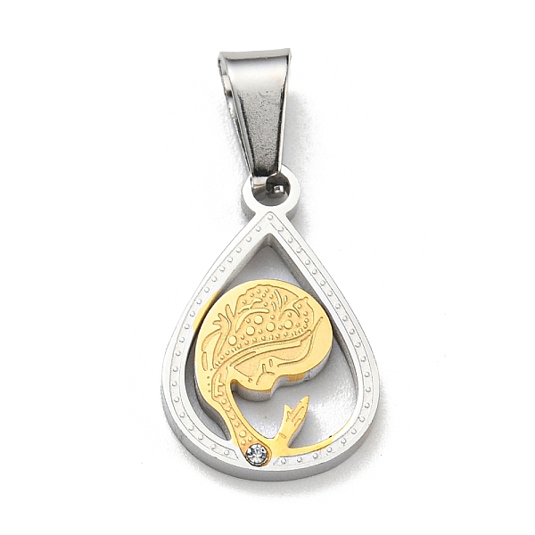 PandaHall Vacuum Plating 304 Stainless Steel Pendants, with Rhinestone, Teardrop with Human Charm, Golden & Stainless Steel Color, 18x12x2mm...
PandaHall Vacuum Plating 304 Stainless Steel Pendants, with Rhinestone, Teardrop with Human Charm, Golden & Stainless Steel Color, 18x12x2mm...