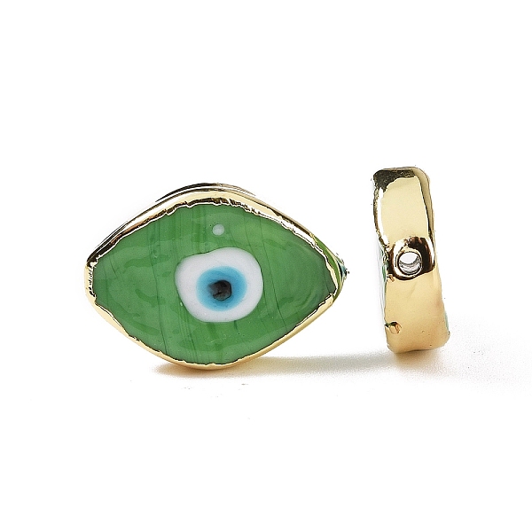 PandaHall Handmade Lampwork Beads, with Golden Plated Brass Findings, Cadmium Free & Lead Free, Horse Eye with Evil Eye, Green, 14x20x4.5mm...
PandaHall Handmade Lampwork Beads, with Golden Plated Brass Findings, Cadmium Free & Lead Free, Horse Eye with Evil Eye, Green, 14x20x4.5mm...