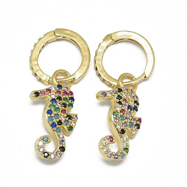 PandaHall Alloy Micro Pave Cubic Zirconia Dangle Hoop Earrings, Long-Lasting Plated, Sea Horse, Colorful, Golden, 31.5mm, Pin: 0.8mm Cubic...
PandaHall Alloy Micro Pave Cubic Zirconia Dangle Hoop Earrings, Long-Lasting Plated, Sea Horse, Colorful, Golden, 31.5mm, Pin: 0.8mm Cubic...
