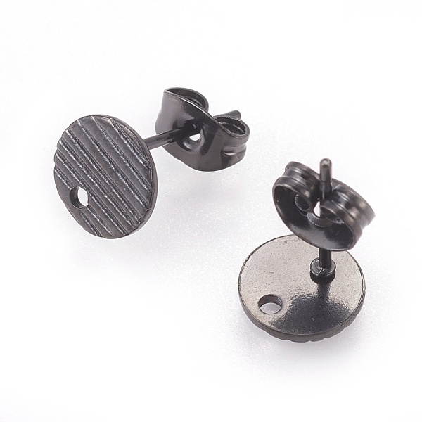 PandaHall 304 Stainless Steel Ear Stud Findings, with Ear Nuts/Earring Backs and Hole, Textured Flat Round with Cross Grain, Electrophoresis...
PandaHall 304 Stainless Steel Ear Stud Findings, with Ear Nuts/Earring Backs and Hole, Textured Flat Round with Cross Grain, Electrophoresis...