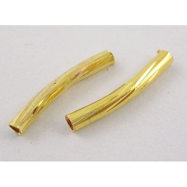PandaHall Tube Beads, Curved, Brass, Golden Color, Nickel Free, 2mmx15mm, hole: about 1.2mm Brass Tube
PandaHall Tube Beads, Curved, Brass, Golden Color, Nickel Free, 2mmx15mm, hole: about 1.2mm Brass Tube