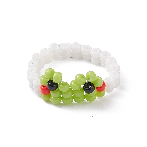 PandaHall Glass Seed Braided Bead Frog Shape Finger Ring for Women, Yellow Green, US Size 6 1/4(16.7mm) Glass
PandaHall Glass Seed Braided Bead Frog Shape Finger Ring for Women, Yellow Green, US Size 6 1/4(16.7mm) Glass