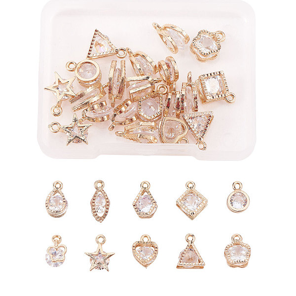 PandaHall Alloy Cubic Zirconia Charms, Light Gold, 12x7x5.5mm, Hole: 1mm, 20pcs/box, Alloy+Cubic Zirconia Mixed Shapes
PandaHall Alloy Cubic Zirconia Charms, Light Gold, 12x7x5.5mm, Hole: 1mm, 20pcs/box, Alloy+Cubic Zirconia Mixed Shapes