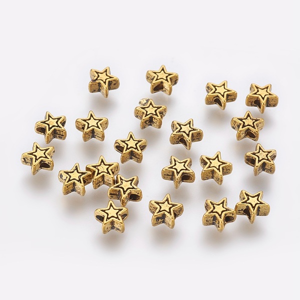 PandaHall Tibetan Style Alloy Beads, Cadmium Free & Nickel Free & Lead Free, Star, Antique Golden, 6x6x3mm, Hole: 1mm Alloy Star
PandaHall Tibetan Style Alloy Beads, Cadmium Free & Nickel Free & Lead Free, Star, Antique Golden, 6x6x3mm, Hole: 1mm Alloy Star