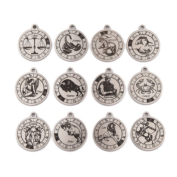 PandaHall (Defective Closeout Sale: Scratched) 201 Stainless Steel Pendants, Laser Engraved Pattern, Flat Round with Constellation...
PandaHall (Defective Closeout Sale: Scratched) 201 Stainless Steel Pendants, Laser Engraved Pattern, Flat Round with Constellation...