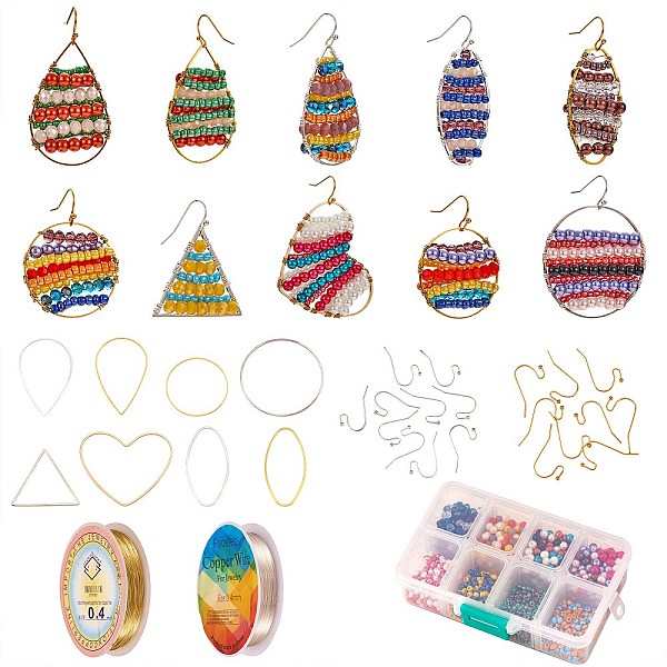 PandaHall DIY Beads Geometry Drop Earring Making, Including Round Seed & Electroplate & Pearl Glass Beads, Brass Earring Hooks & Links..., Multicolor
PandaHall DIY Beads Geometry Drop Earring Making, Including Round Seed & Electroplate & Pearl Glass Beads, Brass Earring Hooks & Links..., Multicolor
