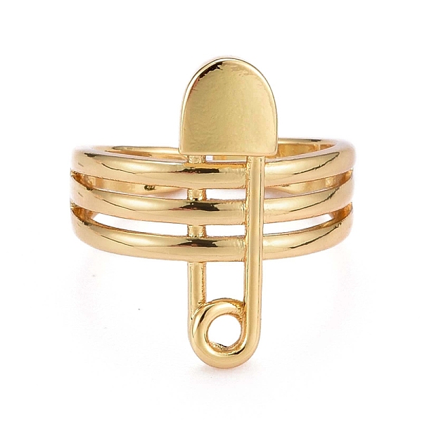 PandaHall Brass Cuff Rings, Open Rings, Long-Lasting Plated, Safety Pin Shape, Real 18K Gold Plated, US Size 6(16.5mm) Brass
PandaHall Brass Cuff Rings, Open Rings, Long-Lasting Plated, Safety Pin Shape, Real 18K Gold Plated, US Size 6(16.5mm) Brass