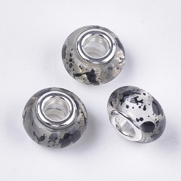 PandaHall Resin European Beads, Large Hole Beads, with Silver Color Plated Brass Cores, Rondelle, Black, 14x8.5~9mm, Hole: 5mm Resin+Brass...
PandaHall Resin European Beads, Large Hole Beads, with Silver Color Plated Brass Cores, Rondelle, Black, 14x8.5~9mm, Hole: 5mm Resin+Brass...