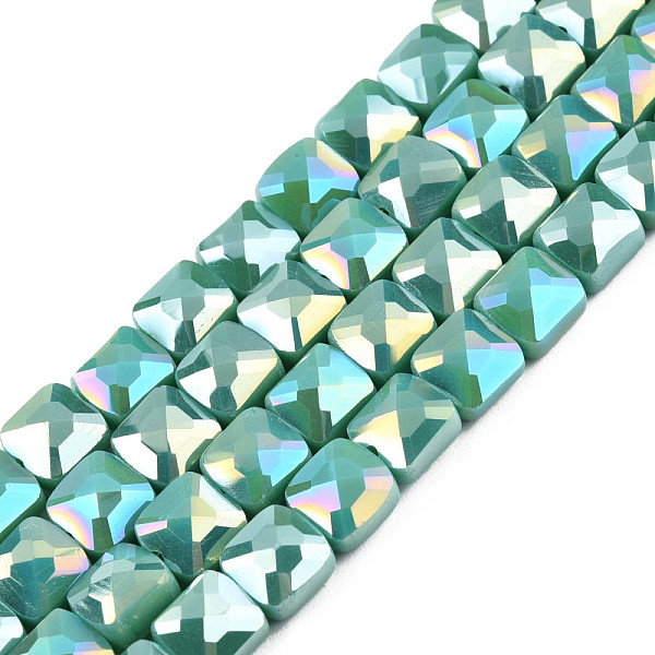 PandaHall Electroplate Opaque Solid Color Glass Beads Strands, AB Color Plated, Faceted, Square, Light Sea Green, 6.5x6.5x4.5mm, Hole: 1.2mm...
PandaHall Electroplate Opaque Solid Color Glass Beads Strands, AB Color Plated, Faceted, Square, Light Sea Green, 6.5x6.5x4.5mm, Hole: 1.2mm...