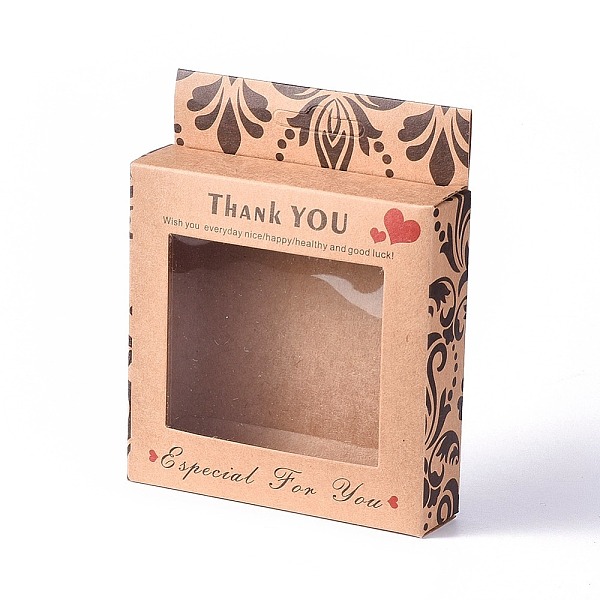 PandaHall Kraft Paper Boxes, Clear Window Packaging Boxes, Rectangle with Word Thank You, BurlyWood, Box: 10x10cm, Unfold: 19.4x12.5x0.08cm..., Orange
PandaHall Kraft Paper Boxes, Clear Window Packaging Boxes, Rectangle with Word Thank You, BurlyWood, Box: 10x10cm, Unfold: 19.4x12.5x0.08cm..., Orange