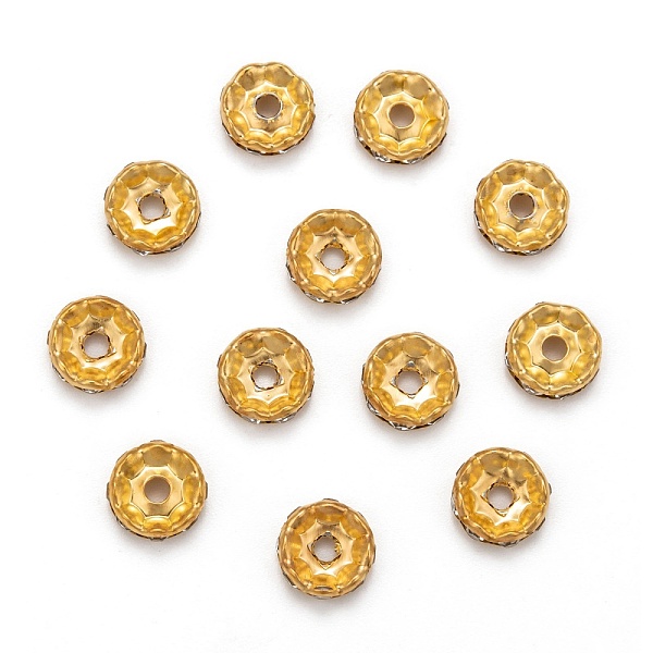 PandaHall Iron Rhinestone Spacer Beads, Grade A, Rondelle, Waves Edge, Golden, 10x3.5mm, Hole: 2mm Iron+Rhinestone Rondelle Clear
PandaHall Iron Rhinestone Spacer Beads, Grade A, Rondelle, Waves Edge, Golden, 10x3.5mm, Hole: 2mm Iron+Rhinestone Rondelle Clear