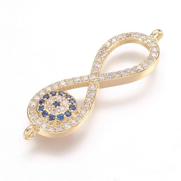 PandaHall Brass Micro Pave Cubic Zirconia Links, Real 18K Gold Plated, Infinity, 10x33x3mm, Hole: 1mm Brass+Cubic Zirconia Infinity
PandaHall Brass Micro Pave Cubic Zirconia Links, Real 18K Gold Plated, Infinity, 10x33x3mm, Hole: 1mm Brass+Cubic Zirconia Infinity