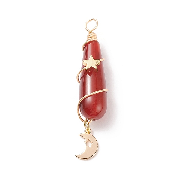 PandaHall Dyed Natural Carnelian Big Pendants, with Golden Tone Brass Findings, Teardrop Charm with Star and Moon, 54mm, Hole: 4mm Carnelian...
PandaHall Dyed Natural Carnelian Big Pendants, with Golden Tone Brass Findings, Teardrop Charm with Star and Moon, 54mm, Hole: 4mm Carnelian...