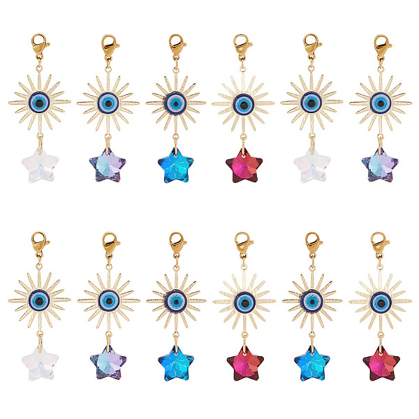 PandaHall ARRICRAFT 15Pcs Electroplate Glass Star Pendant Decorations, with Brass Solar Eclipse Links and Resin Evil Eye Cabochons, Mixed..., Multicolor
PandaHall ARRICRAFT 15Pcs Electroplate Glass Star Pendant Decorations, with Brass Solar Eclipse Links and Resin Evil Eye Cabochons, Mixed..., Multicolor