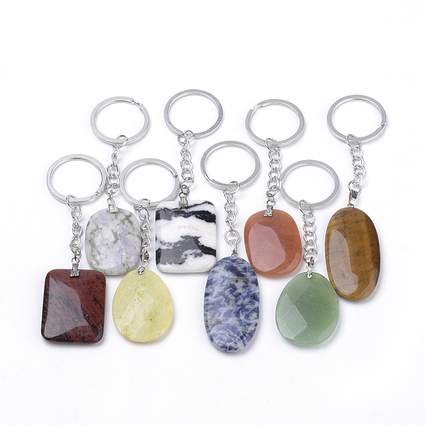 PandaHall Natural Gemstone Keychain, with Iron Findings, Platinum, Nuggets, 105~117mm Goldstone Others
PandaHall Natural Gemstone Keychain, with Iron Findings, Platinum, Nuggets, 105~117mm Goldstone Others
