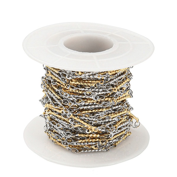 PandaHall Ion Plating(IP) 304 Stainless Steel Textured Bar Link Chains, Soldered, with Spool, Golden & Stainless Steel Color, 15x2x1mm...
PandaHall Ion Plating(IP) 304 Stainless Steel Textured Bar Link Chains, Soldered, with Spool, Golden & Stainless Steel Color, 15x2x1mm...