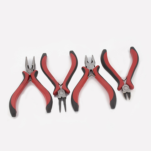 PandaHall 45# Carbon Steel Jewelry Plier Sets, including Wire Cutter Plier, Round Nose Plier, Side Cutting Plier and Mini Wire Cutter Plier..., Red
PandaHall 45# Carbon Steel Jewelry Plier Sets, including Wire Cutter Plier, Round Nose Plier, Side Cutting Plier and Mini Wire Cutter Plier..., Red