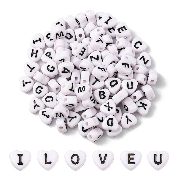 PandaHall Opaque Acrylic Enamel Beads, Horizontal Hole, Heart with Mixed Black Letters, White, 7x7x4mm, Hole: 1.5mm Acrylic Heart White
PandaHall Opaque Acrylic Enamel Beads, Horizontal Hole, Heart with Mixed Black Letters, White, 7x7x4mm, Hole: 1.5mm Acrylic Heart White