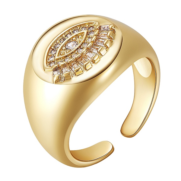 PandaHall Cubic Zirconia Evil Eye Open Cuff Ring, Golden Brass Chunky Ring for Women, Nickel Free, Clear, US Size 6 1/2(16.9mm) Brass+Cubic...
PandaHall Cubic Zirconia Evil Eye Open Cuff Ring, Golden Brass Chunky Ring for Women, Nickel Free, Clear, US Size 6 1/2(16.9mm) Brass+Cubic...