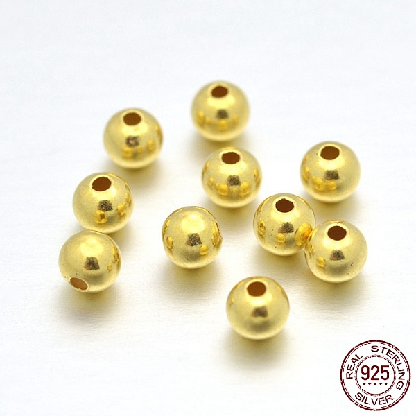PandaHall 925 Sterling Silver Round Beads, Real 24K Gold Plated, 3mm, Hole: 1~1.2mm, about 400pcs/20g Sterling Silver Round
PandaHall 925 Sterling Silver Round Beads, Real 24K Gold Plated, 3mm, Hole: 1~1.2mm, about 400pcs/20g Sterling Silver Round
