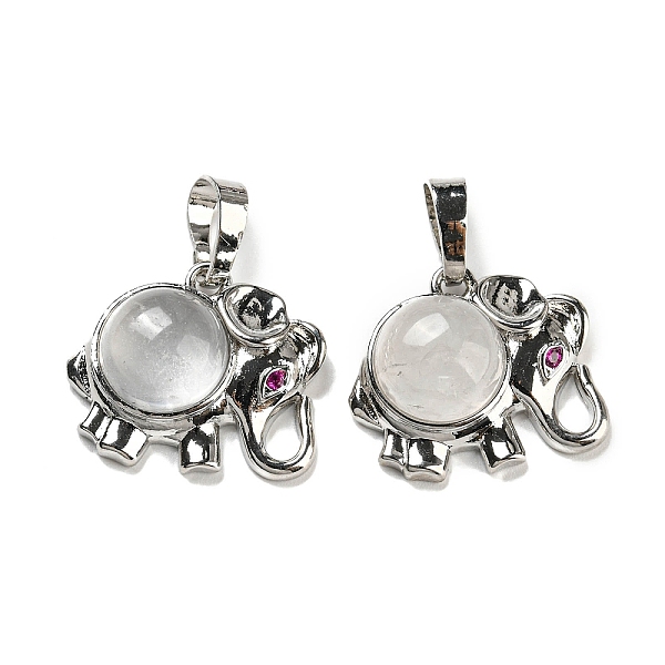 PandaHall Natural Quartz Crystal Pendants, Rock Crystal Pendants, Rack Plating Brass Elephant Charms, Platinum, Cadmium Free & Lead Free...
PandaHall Natural Quartz Crystal Pendants, Rock Crystal Pendants, Rack Plating Brass Elephant Charms, Platinum, Cadmium Free & Lead Free...