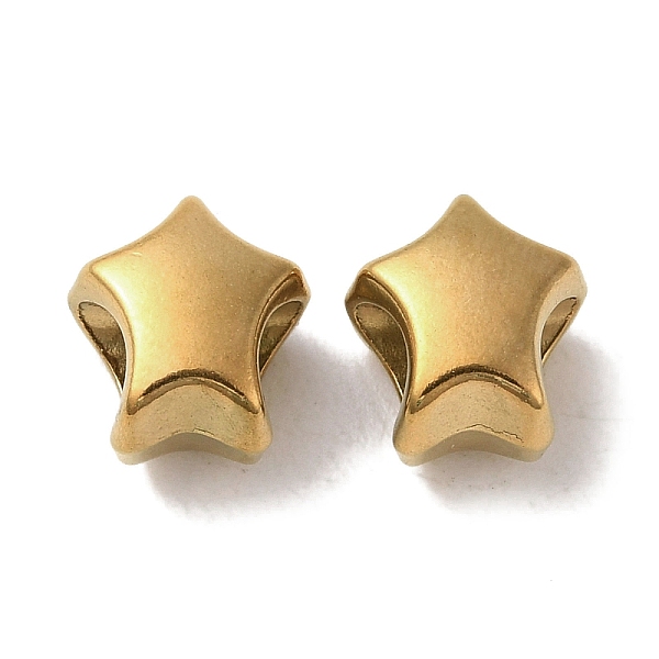PandaHall Ion Plating(IP) 304 Stainless Steel European Beads, Large Hole Beads, Star, Golden, 10.5x9.5x7.5mm, Hole: 4.5mm 304 Stainless...
PandaHall Ion Plating(IP) 304 Stainless Steel European Beads, Large Hole Beads, Star, Golden, 10.5x9.5x7.5mm, Hole: 4.5mm 304 Stainless...
