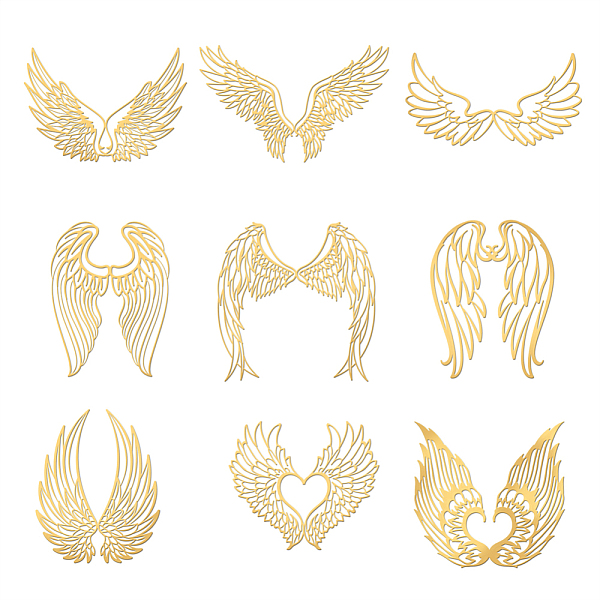 PandaHall Olycraft 9Pcs 9 Styles Nickel Self-adhesive Picture Stickers, Golden, Wing Pattern, 40x40mm, 1pc/style Metal Wing
PandaHall Olycraft 9Pcs 9 Styles Nickel Self-adhesive Picture Stickers, Golden, Wing Pattern, 40x40mm, 1pc/style Metal Wing
