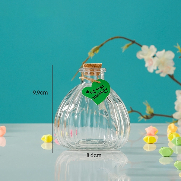 PandaHall Pumpkin-Shaped Glass Empty Wishing Bottle, with Cork Stopper & Random Style Paper Tags & Jute Twine, for DIY Craft Making, Clear...
PandaHall Pumpkin-Shaped Glass Empty Wishing Bottle, with Cork Stopper & Random Style Paper Tags & Jute Twine, for DIY Craft Making, Clear...