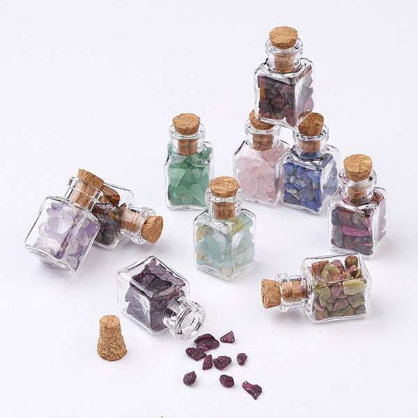 PandaHall Glass Wishing Bottle Decorations, with Gemstone Chips Inside and Cork Stopper, Mixed Color, 29x14mm, 10pcs/set Mixed Stone Bottle..., Multicolor
PandaHall Glass Wishing Bottle Decorations, with Gemstone Chips Inside and Cork Stopper, Mixed Color, 29x14mm, 10pcs/set Mixed Stone Bottle..., Multicolor