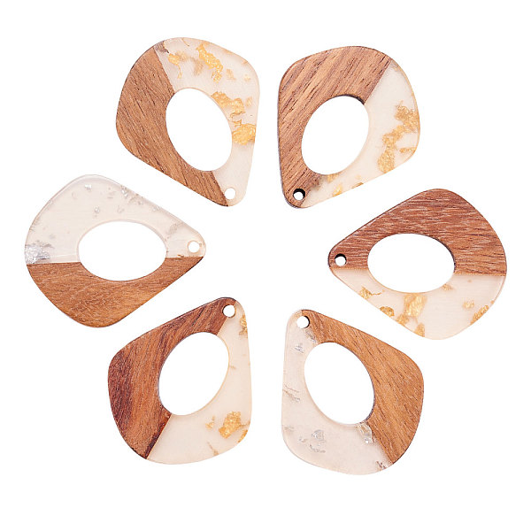 PandaHall Transparent Resin & Walnut Wood Pendants, with Foil, Waxed, Teardrop, Mixed Color, 32.5x27.5x3.5~4mm, Hole: 2mm, 12pcs/box..., Multicolor
PandaHall Transparent Resin & Walnut Wood Pendants, with Foil, Waxed, Teardrop, Mixed Color, 32.5x27.5x3.5~4mm, Hole: 2mm, 12pcs/box..., Multicolor