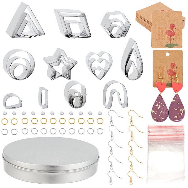 PandaHall SUNNYCLUE DIY Earring Making Finding Kits, Including 430 Stainless Steel Cookie Cutters, Brass Earring Hooks & Split Rings...
PandaHall SUNNYCLUE DIY Earring Making Finding Kits, Including 430 Stainless Steel Cookie Cutters, Brass Earring Hooks & Split Rings...