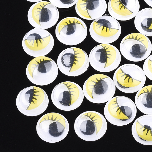 PandaHall Colors Wiggle Googly Eyes Cabochons, With Eyelash Pattern, DIY Scrapbooking Crafts Toy Accessories, Yellow, 10x3mm Plastic
PandaHall Colors Wiggle Googly Eyes Cabochons, With Eyelash Pattern, DIY Scrapbooking Crafts Toy Accessories, Yellow, 10x3mm Plastic