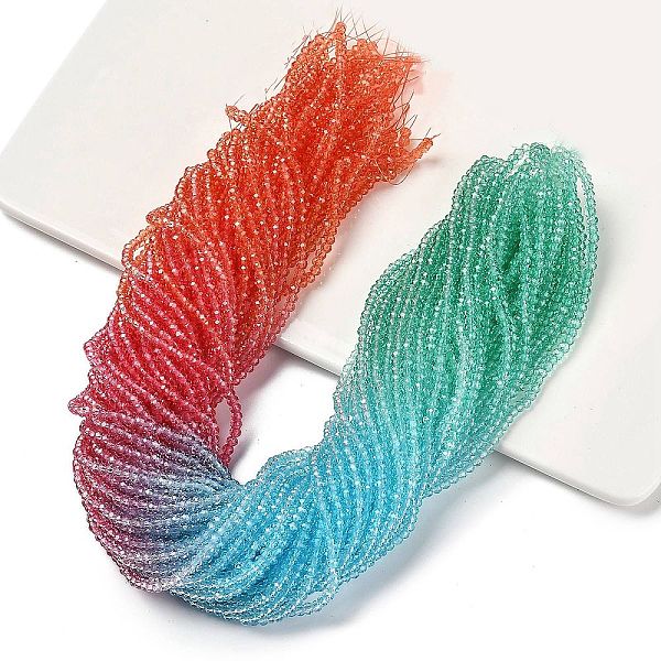PandaHall Transparent Painted Glass Beads Strands, Faceted, Rondelle, Colorful, 3.4x2.6mm, Hole: 0.5mm, about 135pcs/strand, 14.17''(36cm)...
PandaHall Transparent Painted Glass Beads Strands, Faceted, Rondelle, Colorful, 3.4x2.6mm, Hole: 0.5mm, about 135pcs/strand, 14.17''(36cm)...