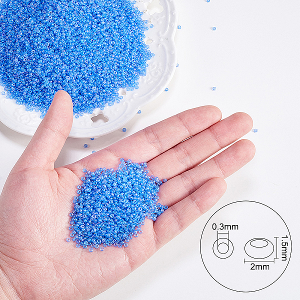 PandaHall Ornaland 12/0 Round Glass Seed Beads, Grade A, Transparent Colours Rainbow, Cornflower Blue, 2x1.5mm, Hole: 0.9mm, about...
PandaHall Ornaland 12/0 Round Glass Seed Beads, Grade A, Transparent Colours Rainbow, Cornflower Blue, 2x1.5mm, Hole: 0.9mm, about...