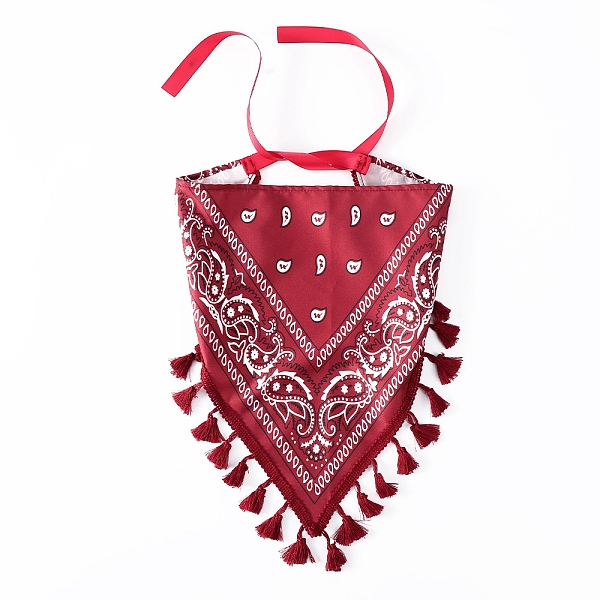 PandaHall Printed Triangular Head Scarf, Boho Style Head Band with Tassel Elegant Hair Accessories, FireBrick, 300x420mm Cloth Red
PandaHall Printed Triangular Head Scarf, Boho Style Head Band with Tassel Elegant Hair Accessories, FireBrick, 300x420mm Cloth Red