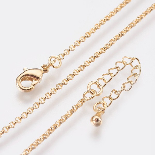 PandaHall Long-Lasting Plated Brass Cable Chain Necklaces, with Lobster Claw Clasp, Nickel Free, Real 18K Gold Plated, 18.1 inch (46cm)...
PandaHall Long-Lasting Plated Brass Cable Chain Necklaces, with Lobster Claw Clasp, Nickel Free, Real 18K Gold Plated, 18.1 inch (46cm)...