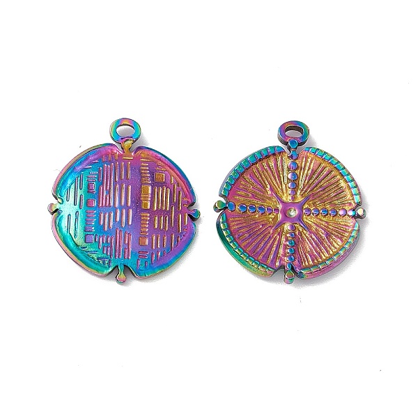 PandaHall Ion Plating(IP) 304 Stainless Steel Pendants, Flat Round Charms, Textured, Rainbow Color, 23.5x21x3mm, Hole: 1.5mm 304 Stainless...
PandaHall Ion Plating(IP) 304 Stainless Steel Pendants, Flat Round Charms, Textured, Rainbow Color, 23.5x21x3mm, Hole: 1.5mm 304 Stainless...