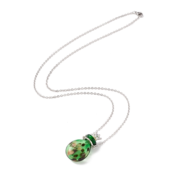PandaHall Glass Perfume Vial with Crown Pendant Necklace, Titanium Steel Jewelry for Women, Stainless Steel Color, Light Green, 25.1 inch...
PandaHall Glass Perfume Vial with Crown Pendant Necklace, Titanium Steel Jewelry for Women, Stainless Steel Color, Light Green, 25.1 inch...
