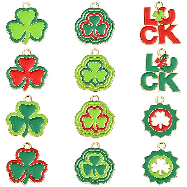 PandaHall 12Pcs 12 Styles Saint Patrick's Day Alloy Enamel Pendants, Light Gold, Clover & Word Luck Charm, Mixed Color, 22~19x20.5x1~1.5mm..., Multicolor
PandaHall 12Pcs 12 Styles Saint Patrick's Day Alloy Enamel Pendants, Light Gold, Clover & Word Luck Charm, Mixed Color, 22~19x20.5x1~1.5mm..., Multicolor