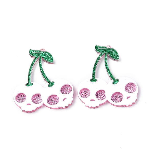 PandaHall Glitter Acrylic Pendants, Cherry with Skull Charm, Flamingo, 53x46.5x4mm, Hole: 1.5mm Acrylic Skull Pink
PandaHall Glitter Acrylic Pendants, Cherry with Skull Charm, Flamingo, 53x46.5x4mm, Hole: 1.5mm Acrylic Skull Pink