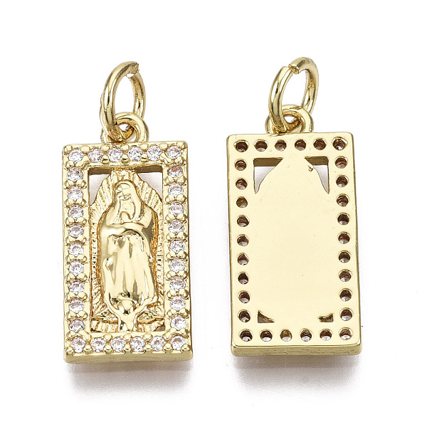 PandaHall Brass Micro Pave Clear Cubic Zirconia Pendants, Lady of Guadalupe Charms, with Jump Ring, Nickel Free, Rectangle with Virgin Mary...
PandaHall Brass Micro Pave Clear Cubic Zirconia Pendants, Lady of Guadalupe Charms, with Jump Ring, Nickel Free, Rectangle with Virgin Mary...