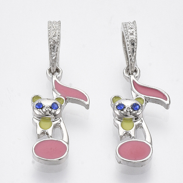 PandaHall Alloy Kitten European Dangle Charms, with Rhinestone and Enamel, Large Hole Pendants, Musical Note with Cat, Platinum, 29mm, Hole..., Blue
PandaHall Alloy Kitten European Dangle Charms, with Rhinestone and Enamel, Large Hole Pendants, Musical Note with Cat, Platinum, 29mm, Hole..., Blue