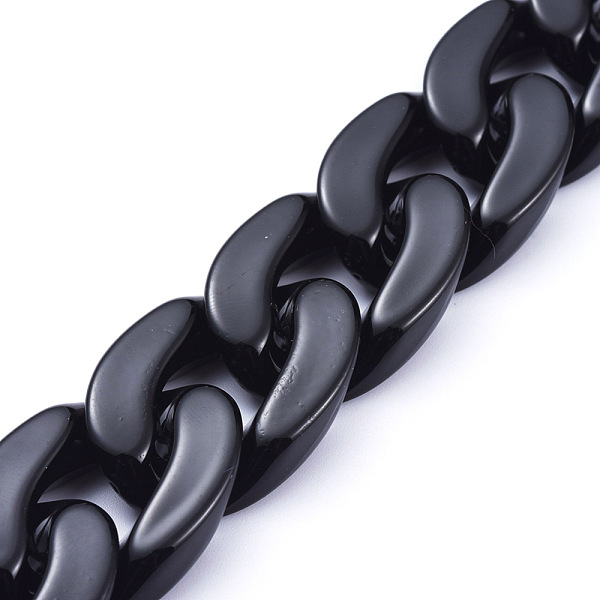 PandaHall Handmade Opaque Acrylic Curb Chains, Twisted Chain, Oval, for Jewelry Making, Black, Link: 30x21x6mm, 39.37 inch(1m)/strand...
PandaHall Handmade Opaque Acrylic Curb Chains, Twisted Chain, Oval, for Jewelry Making, Black, Link: 30x21x6mm, 39.37 inch(1m)/strand...